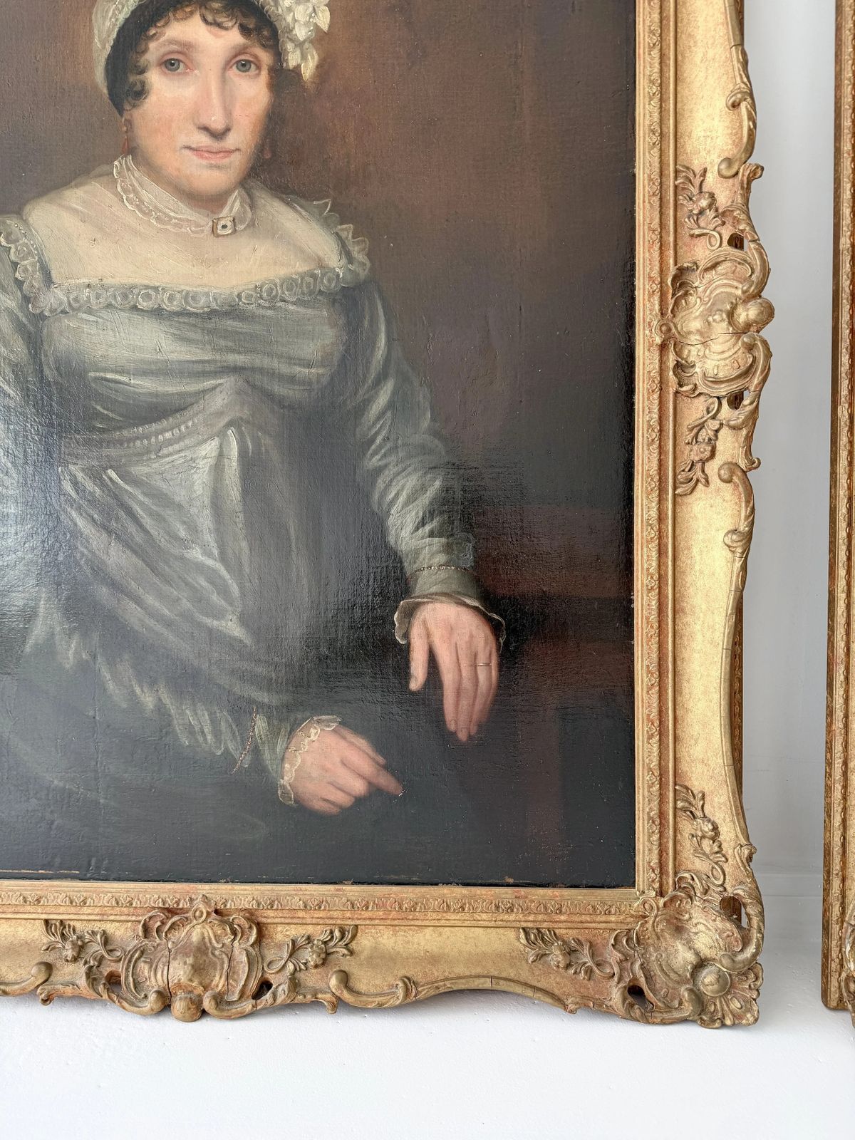 Pair Of Framed Oil On Canvas Portrait Paintings Of Man And Woman, 19th Century, English Provincial School photo buy