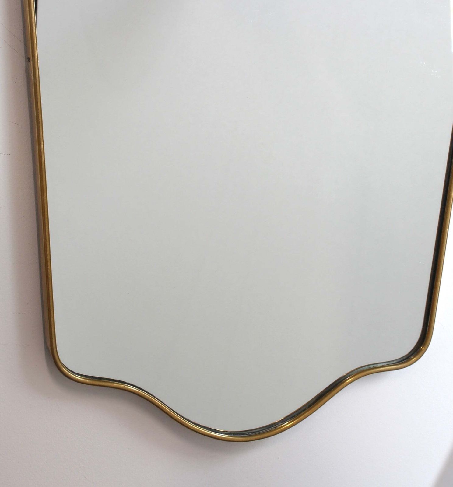 Home Decor Mid Century Italian Wall Mirror With Brass Frame (Circa 1960s) photo