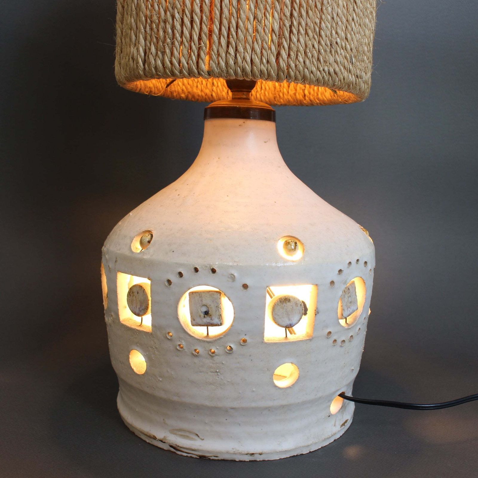 Vintage French Ceramic Table Lamp Attributed To Georges Pelletier (Circa 1970s) photo Lighting