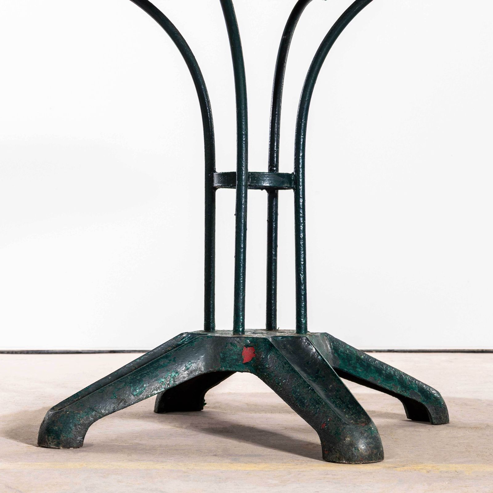1950's Original Medium French Round Outdoor Table   Dark Turquoise photo Garden Furniture