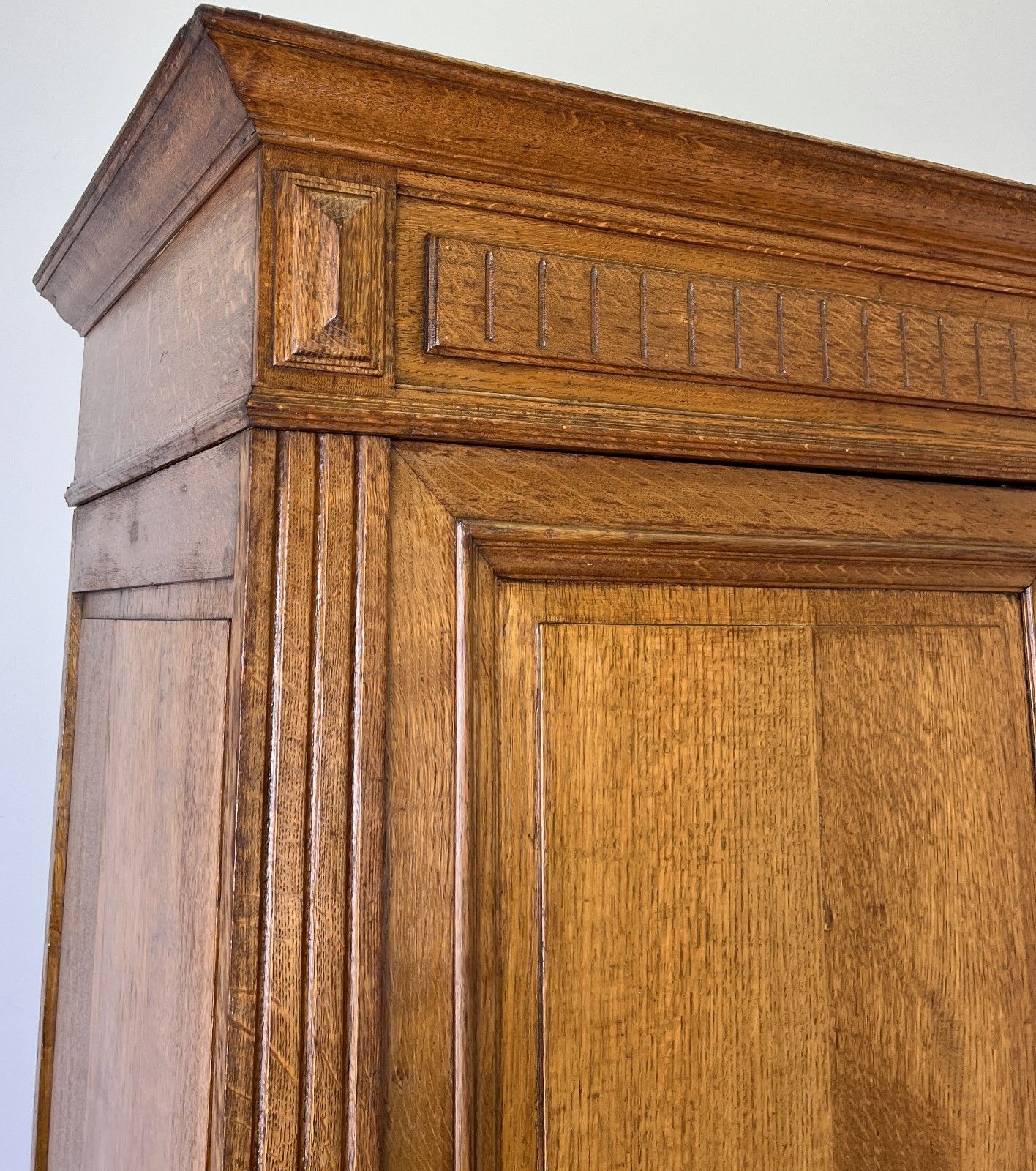 Wardrobe Antique French Style Oak Two Door Carved Armoire Cabinet Lot 6143 photo Furniture