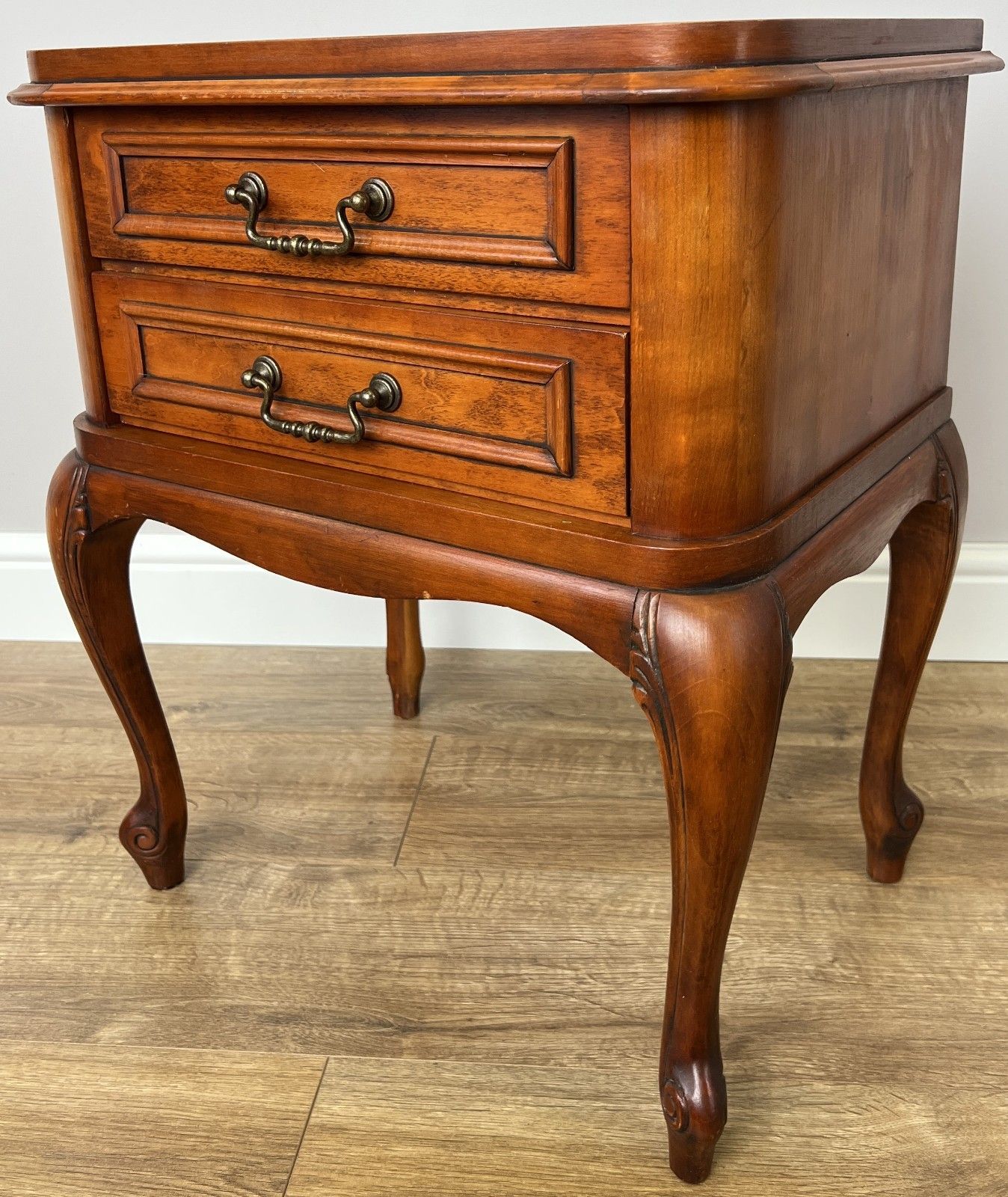Pair Of Bedside Tables Vintage French Louis Nightstands Carved Cabinets Lot 6134 photo 369.0