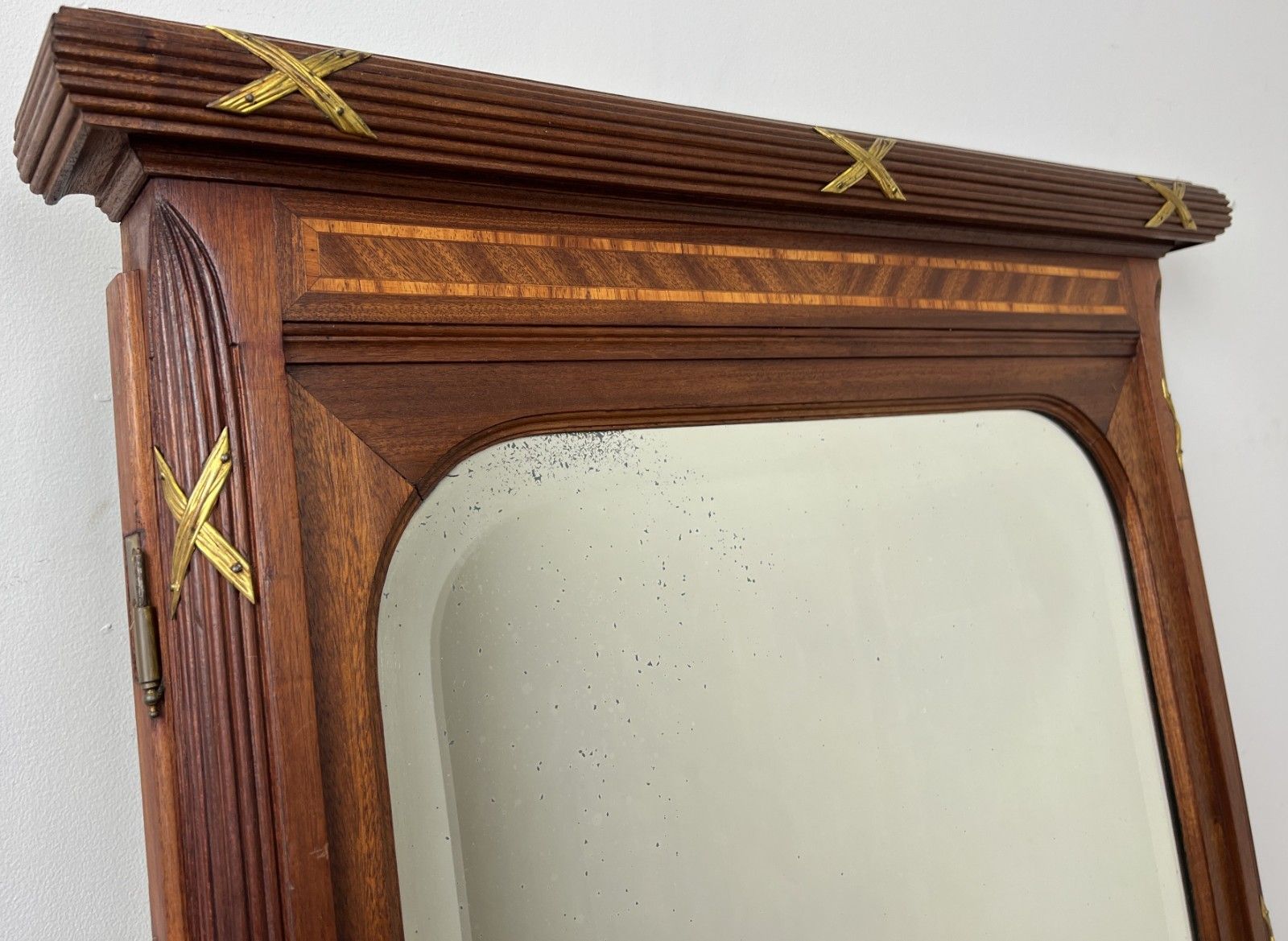 Mirror Antique French Walnut Wall Mirror Carved Decorative Frame Lot 6138 photo for sale