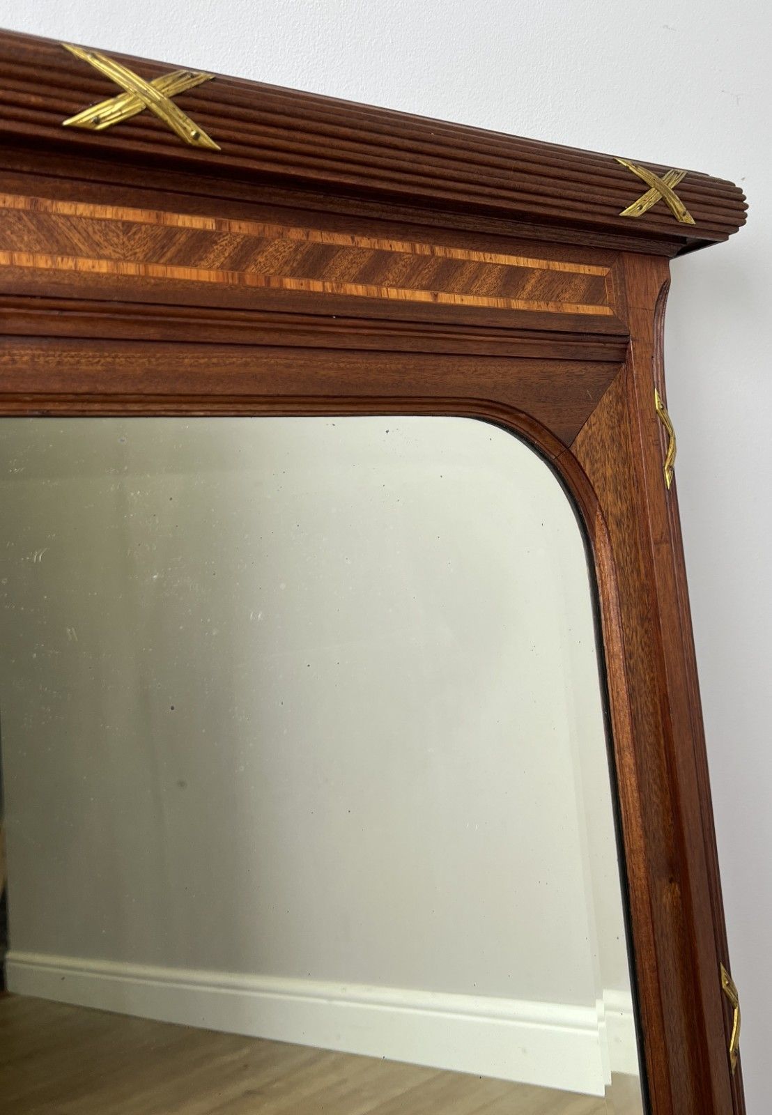 Mirror Antique French Walnut Wall Mirror Carved Decorative Frame Lot 6138 photo 109.0