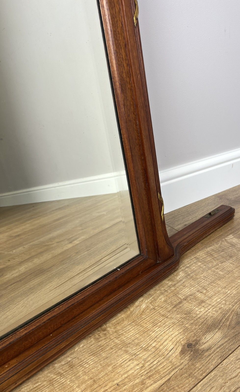 Mirror Antique French Walnut Wall Mirror Carved Decorative Frame Lot 6138 photo vintage