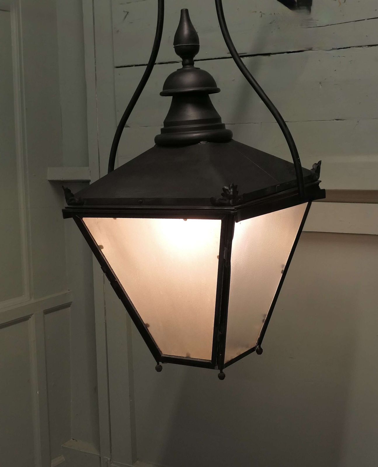 Huge Painted Copper Wall Lantern 4ft4” High This Is An Enormous Copper Wall Lantern photo vinterior