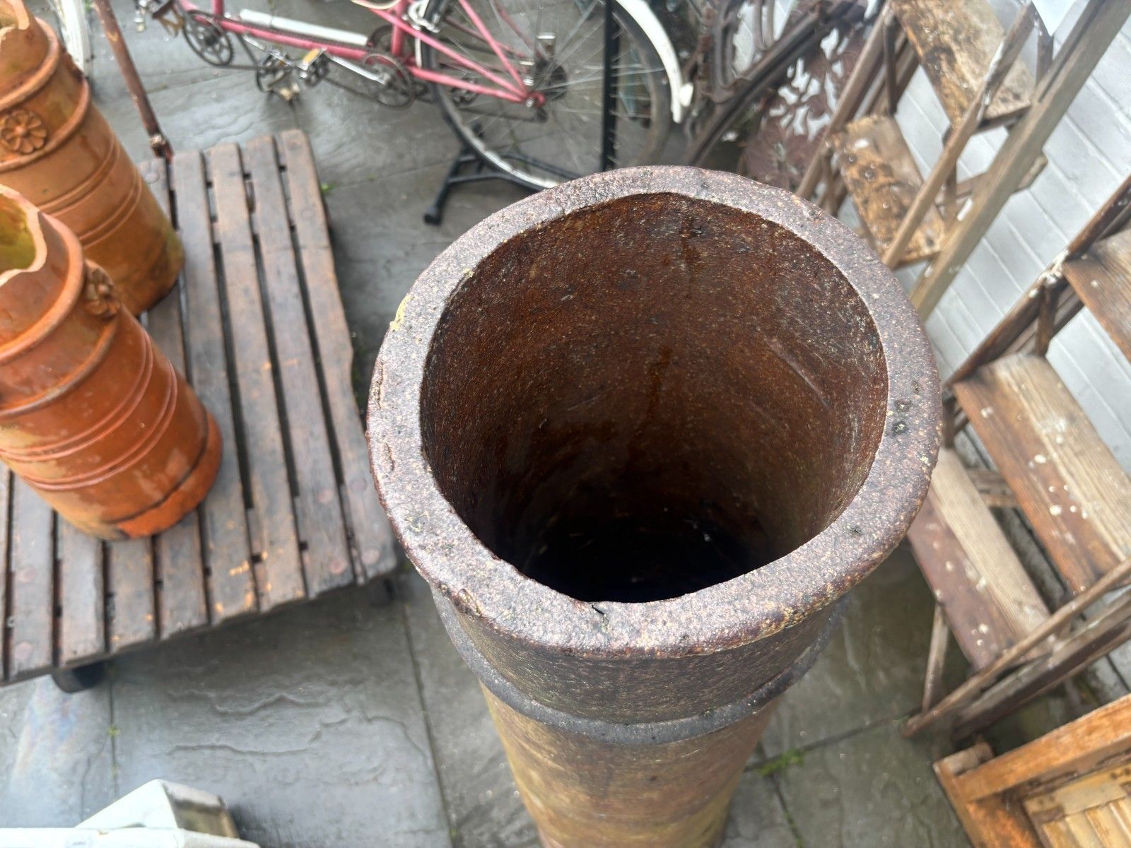 Antique Victorian Very Tall Cannon Chimney Pot photo vintage