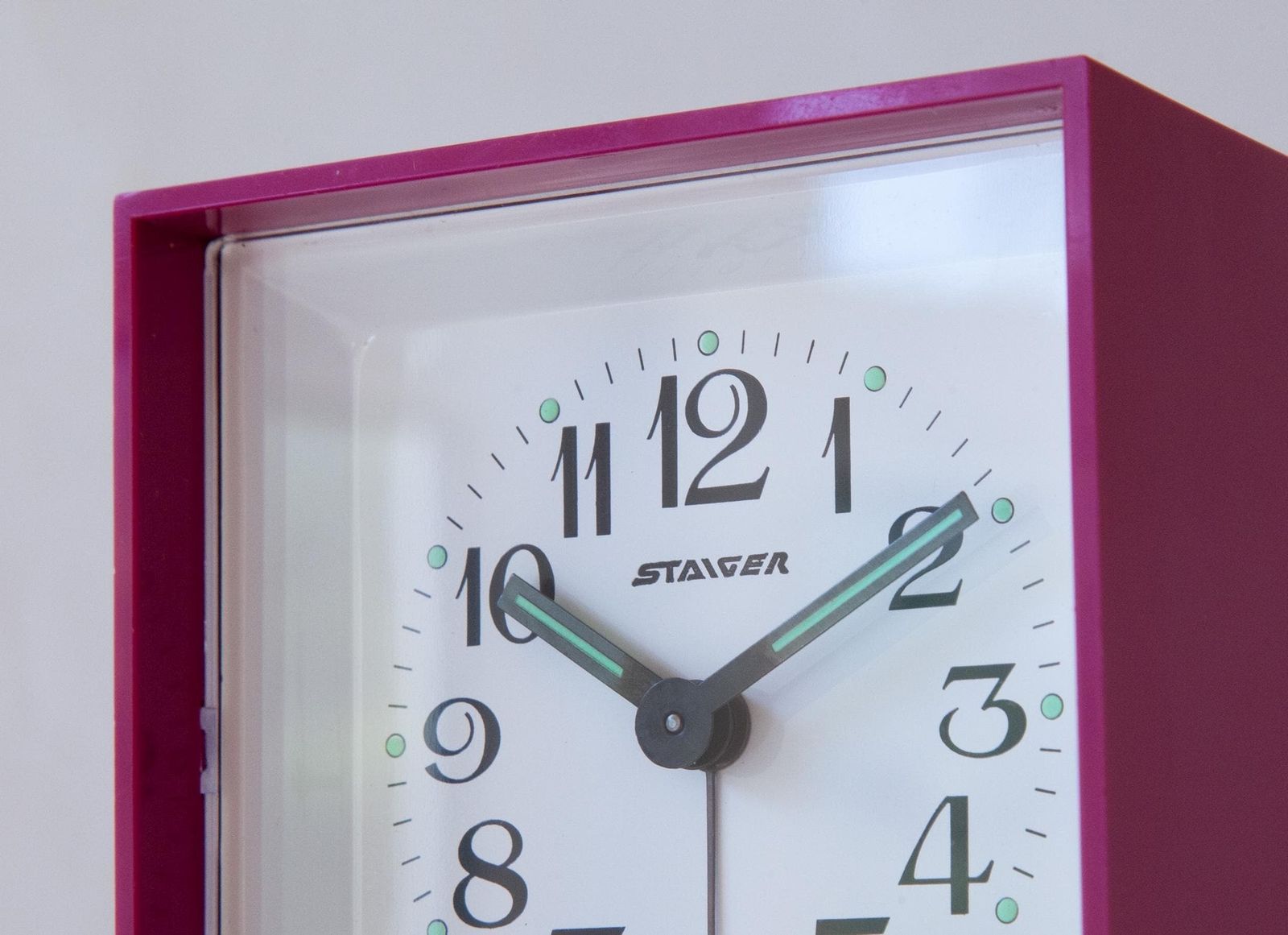 Nos Space Age Staiger Desk Alarm Clock Table Panton Germany Plastic New Mechanical 1970s. photo for sale