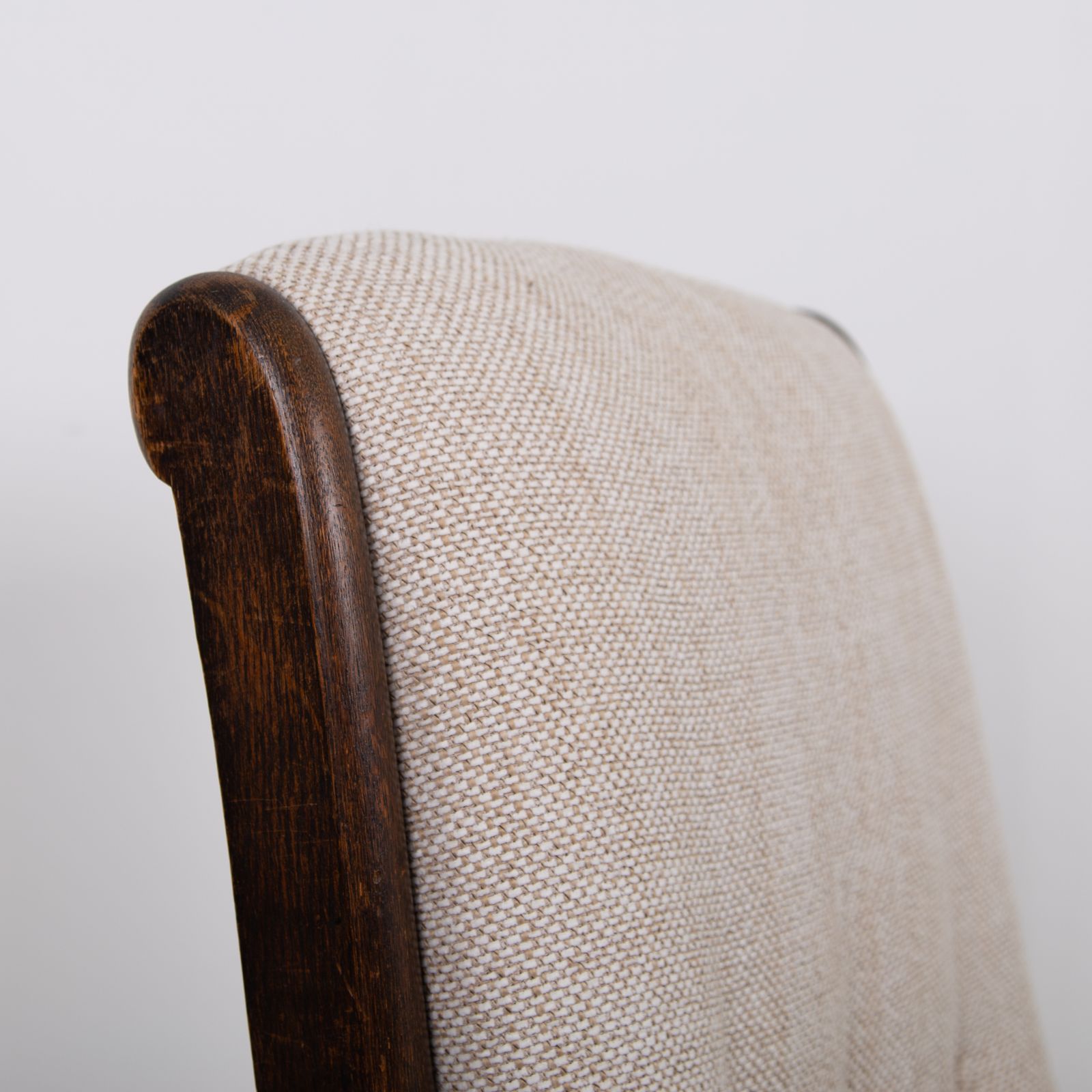 photo for sale Pair Of Reclining Oak Armchairs New Upholstery C1915