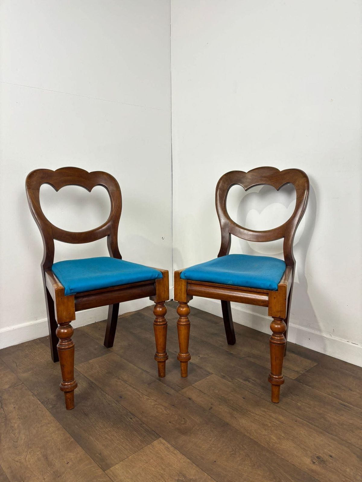 Victorian Pair Of Mahogany Balloon Back Chairs