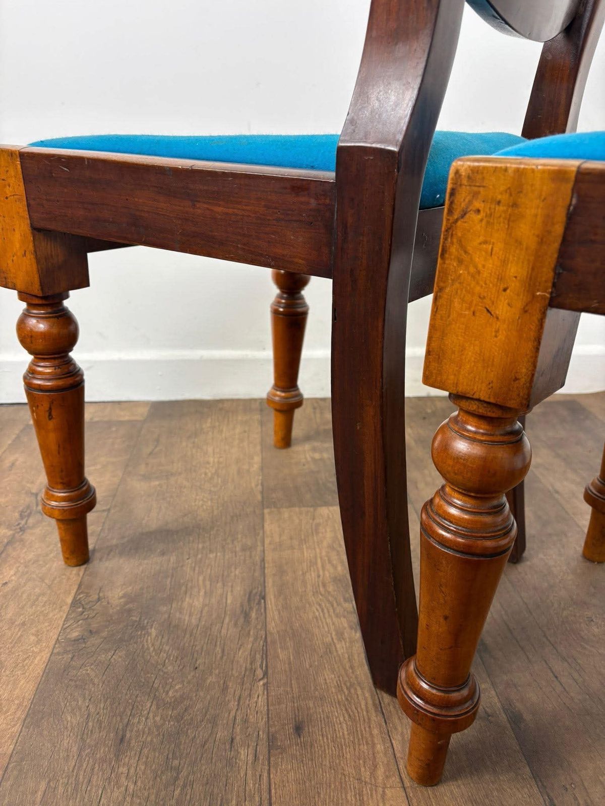 239.0 Victorian Pair Of Mahogany Balloon Back Chairs photo