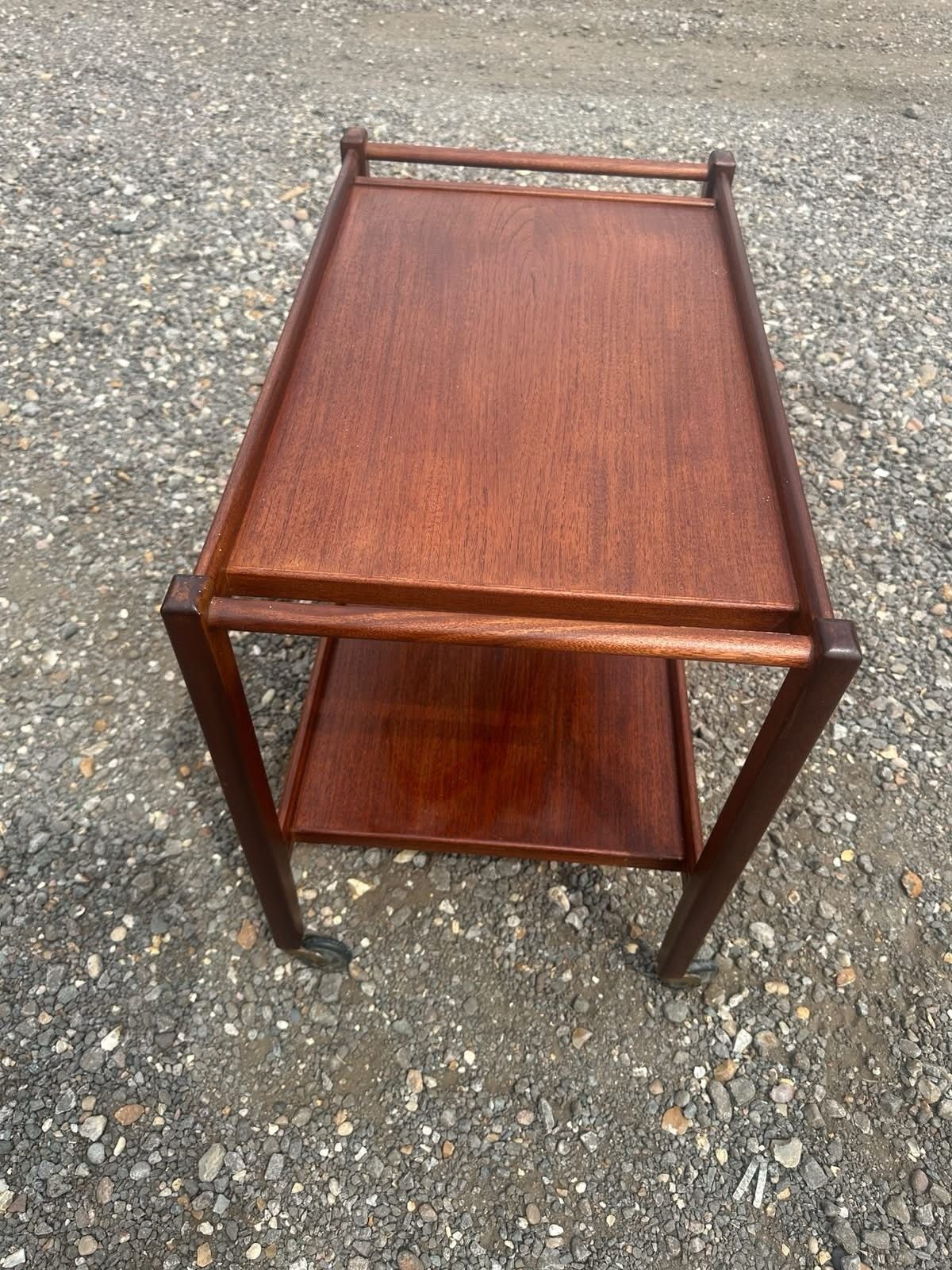 Vintage Mid Century Teak Drinks Trolley Serving Cart Bar Trolley Danish Mcm photo vintage
