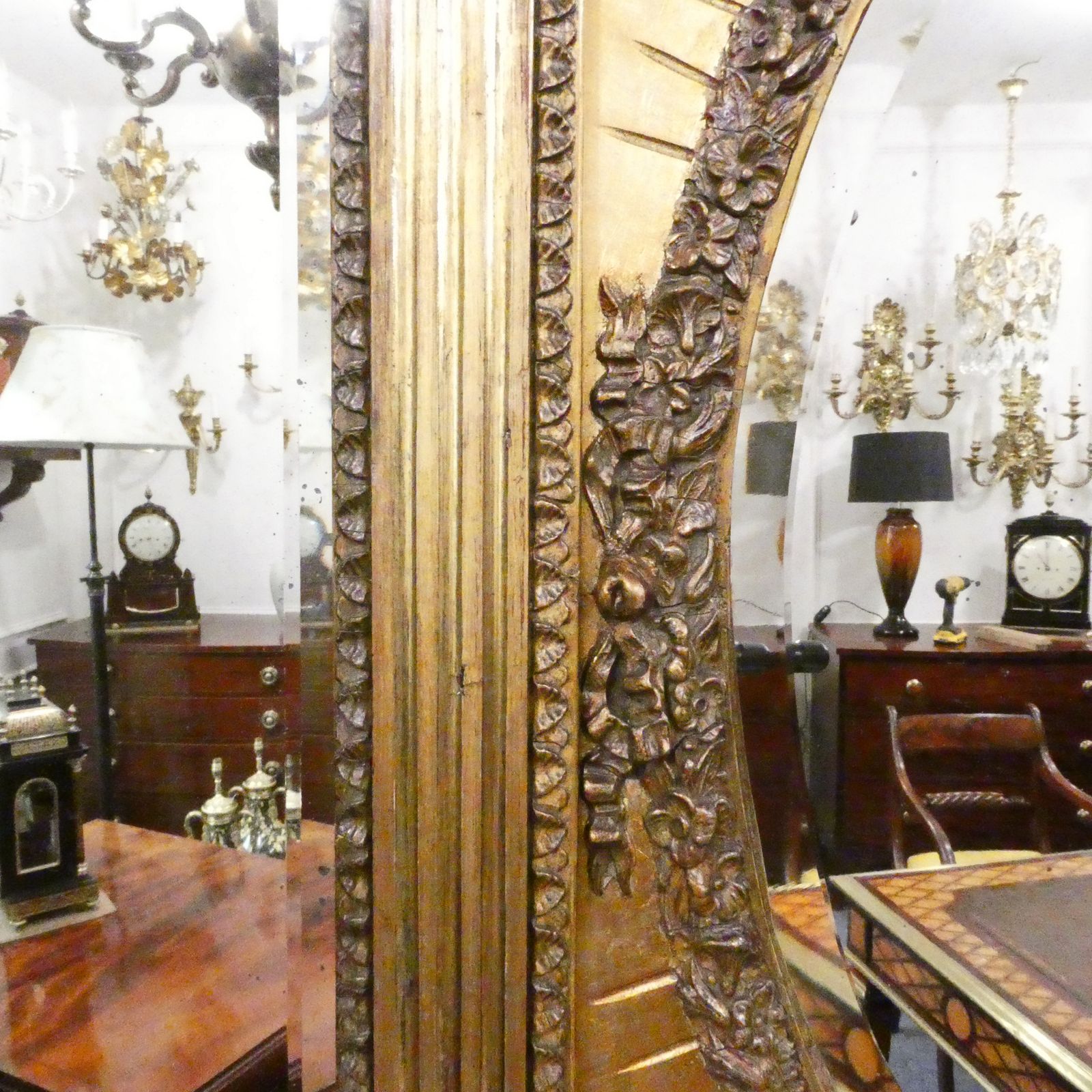 Victorian Gilt Overmantel Wall Mirror In The Regency Style photo for sale