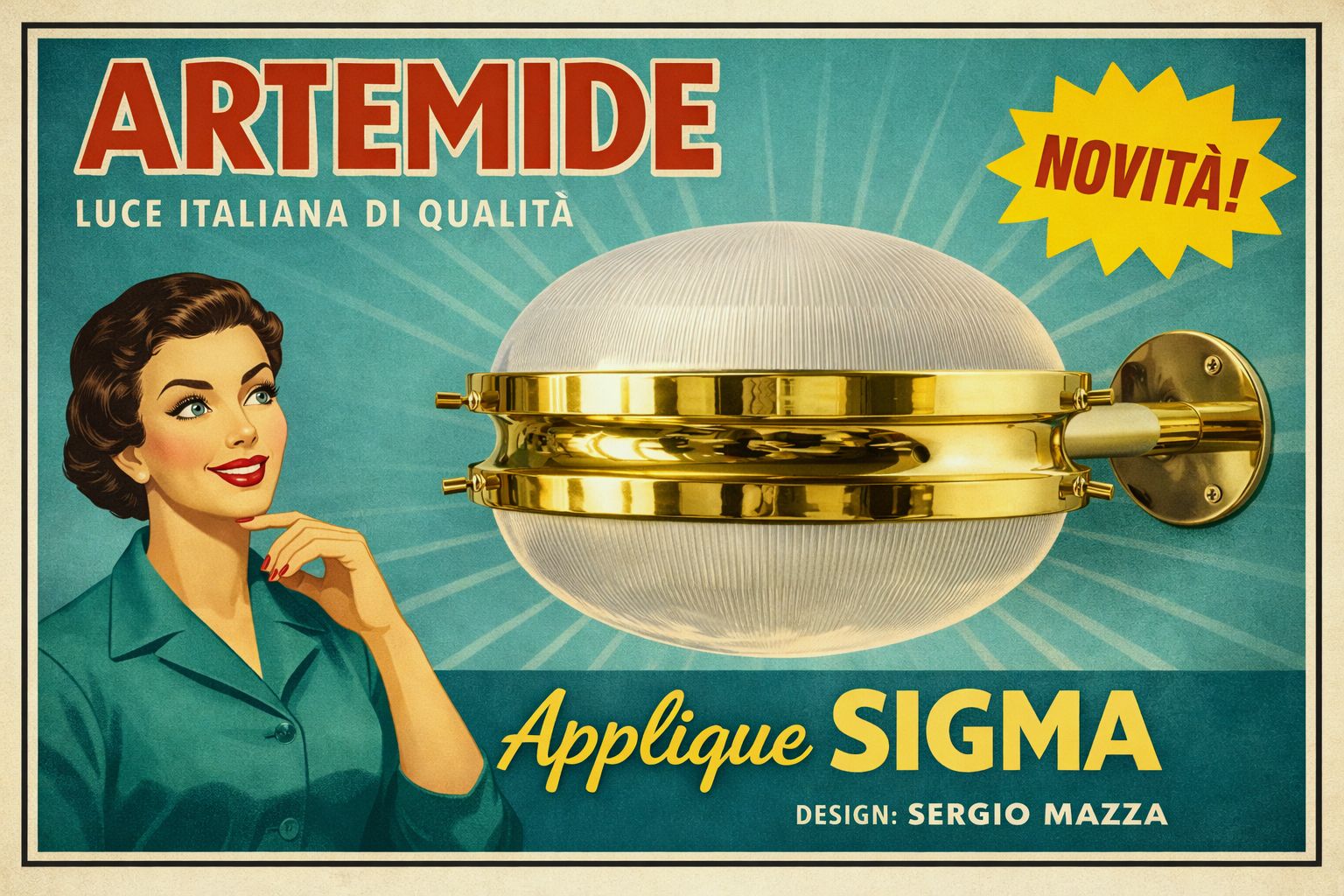 900.0 Artemide Wall Lamp Mod. Sigma Wall   Design S. Mazza '60 photo