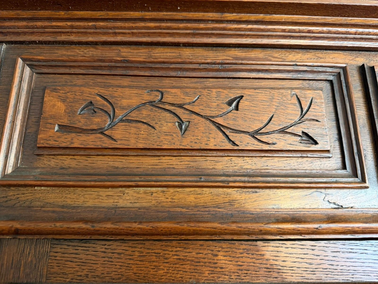 Tall French Antique Carved Oak Glazed Bookcase/Cabinet Circa 1890 photo buy