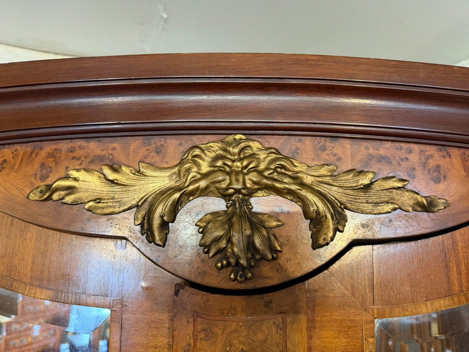 Antique French Burr Walnut Louis XV Mirror Door Armoire Circa 1900 photo buy