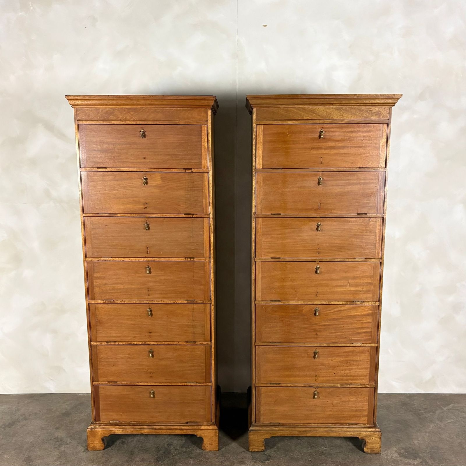 Pair Of Antique Tall Cabinets/Bookcases/Haberdashery Storage Drawers photo buy