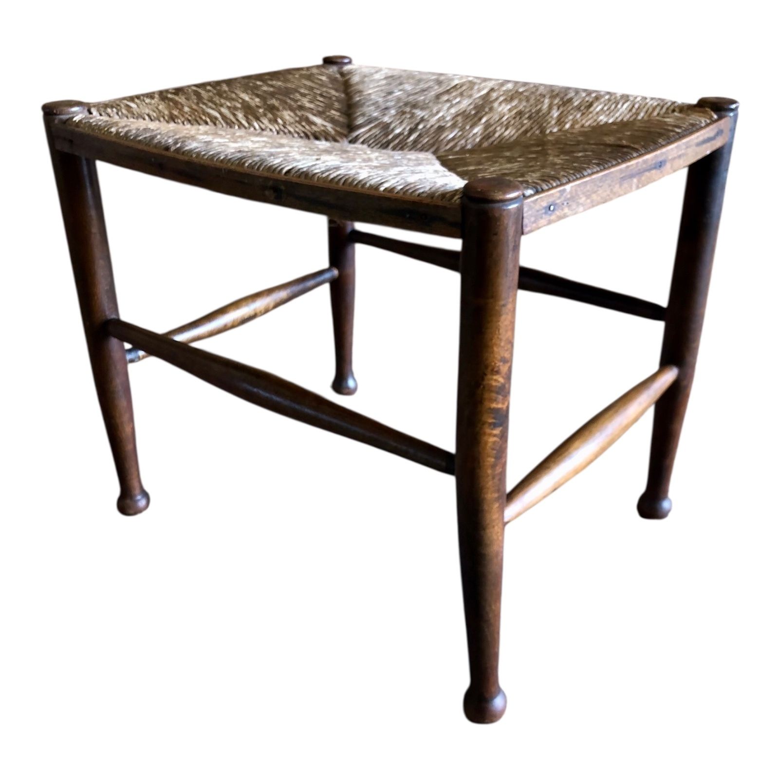Antique Stool With Rush Seat photo furniture
