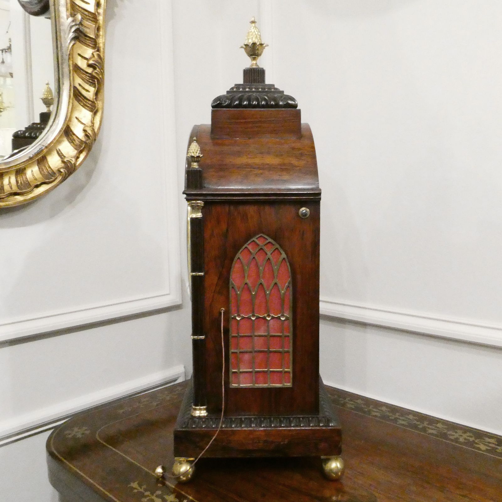 photo vinterior William IV Rosewood Gothic Revival Bracket Clock By Barber & North Of York
