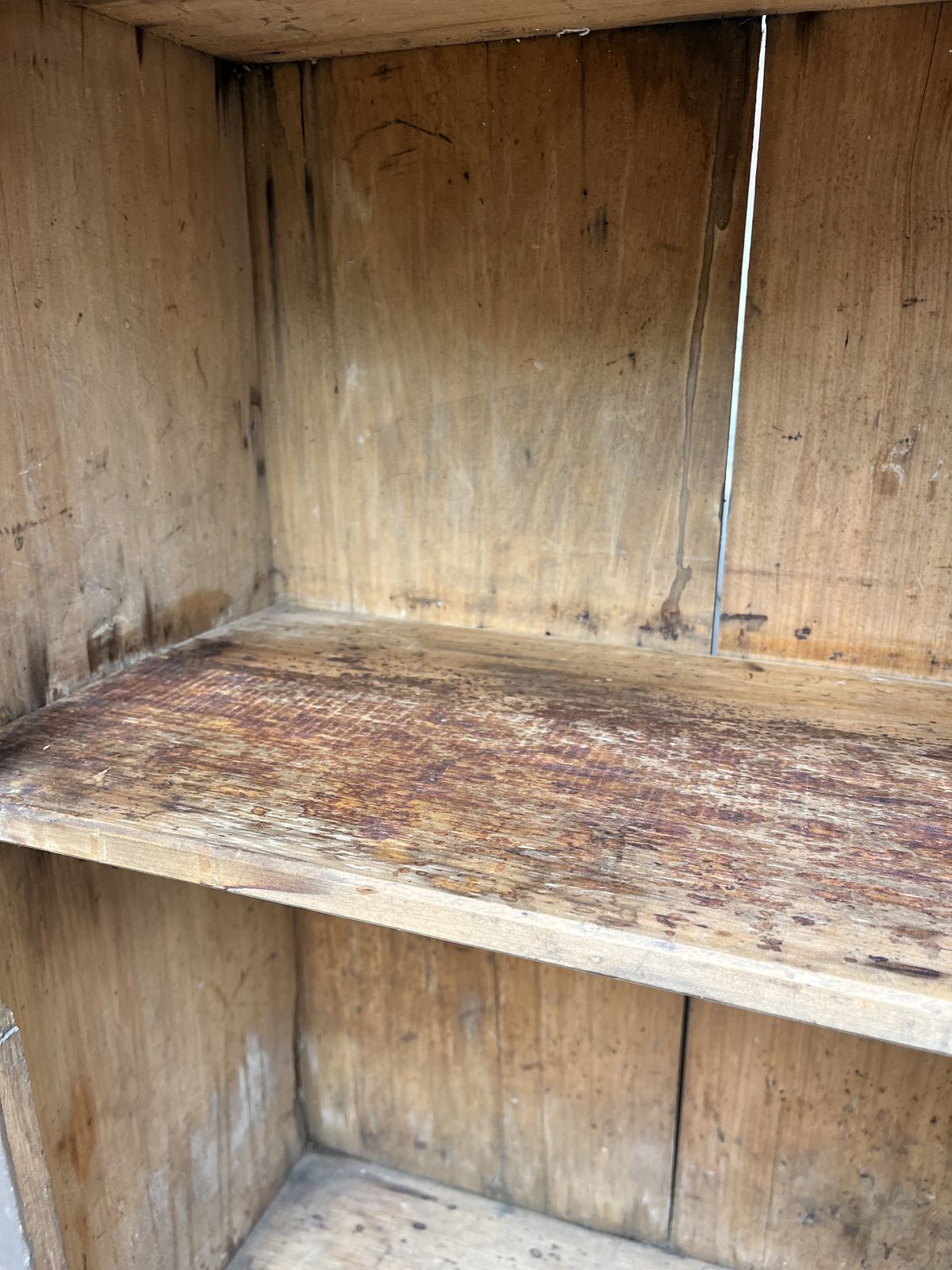 19th Century Rustic French Small Cupboard In Original Brown Paint photo vinterior