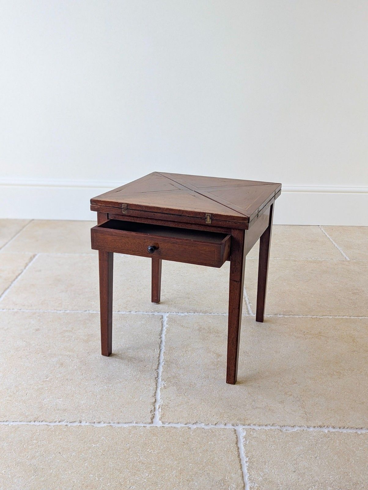 Antique Edwardian Mahogany Diminutive Envelope Card Table C.1910 photo vinterior