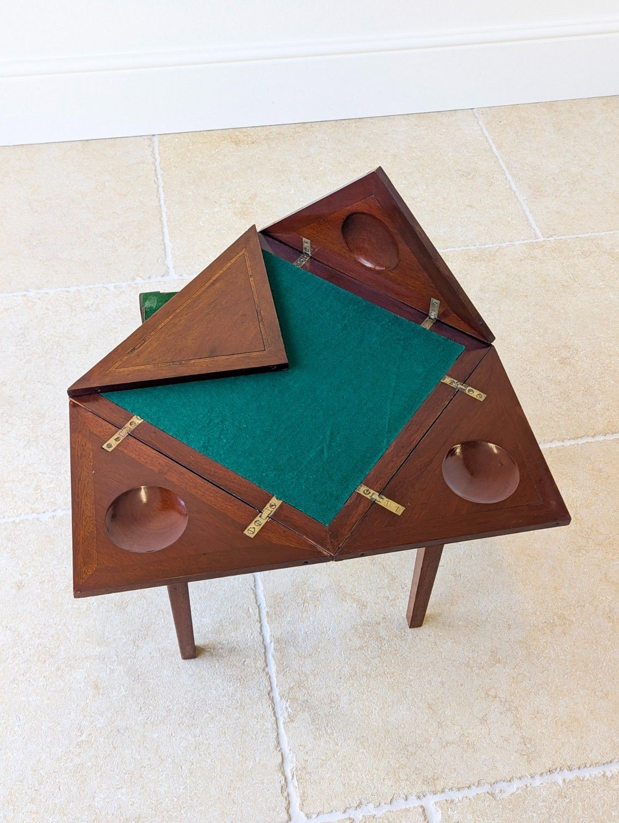photo furniture Antique Edwardian Mahogany Diminutive Envelope Card Table C.1910