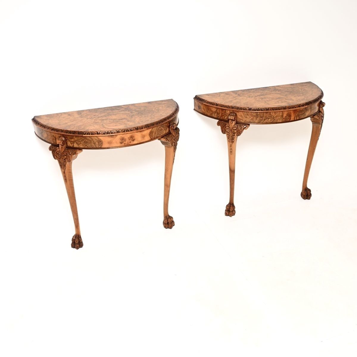 Pair Of Antique Burr Walnut Console Tables photo furniture