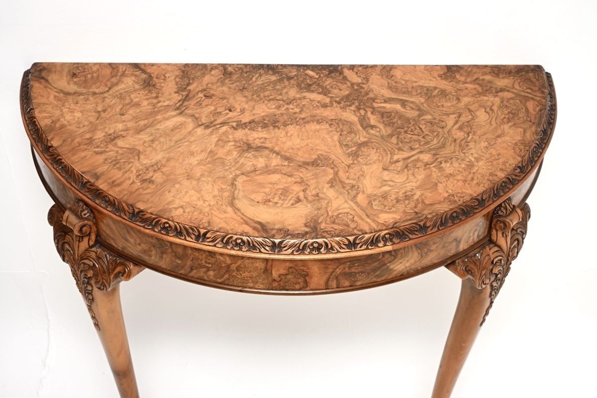 Furniture Pair Of Antique Burr Walnut Console Tables photo