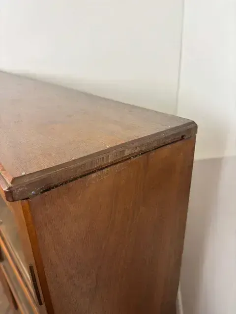 Mid Century Teak Glazed Bookcase photo furniture