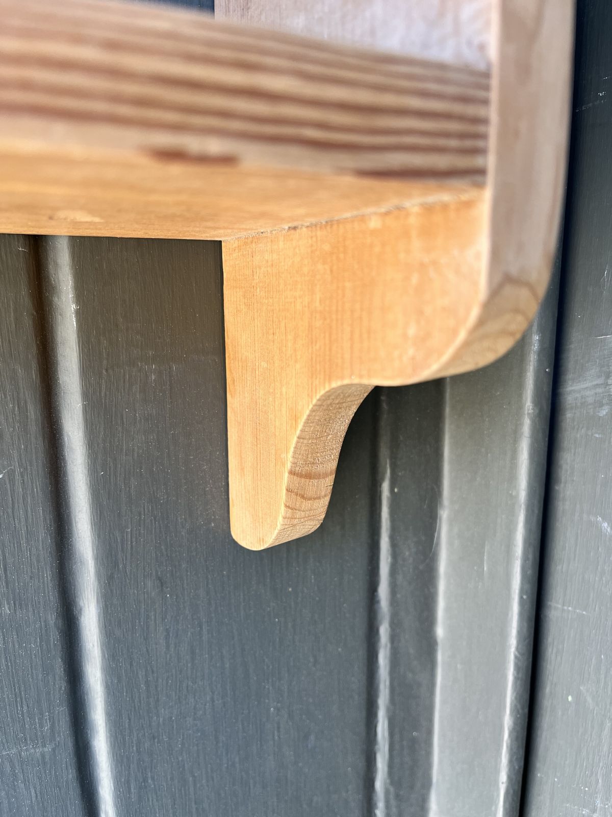 Simple Small 1960’s Pine Hanging Wall Shelves photo buy