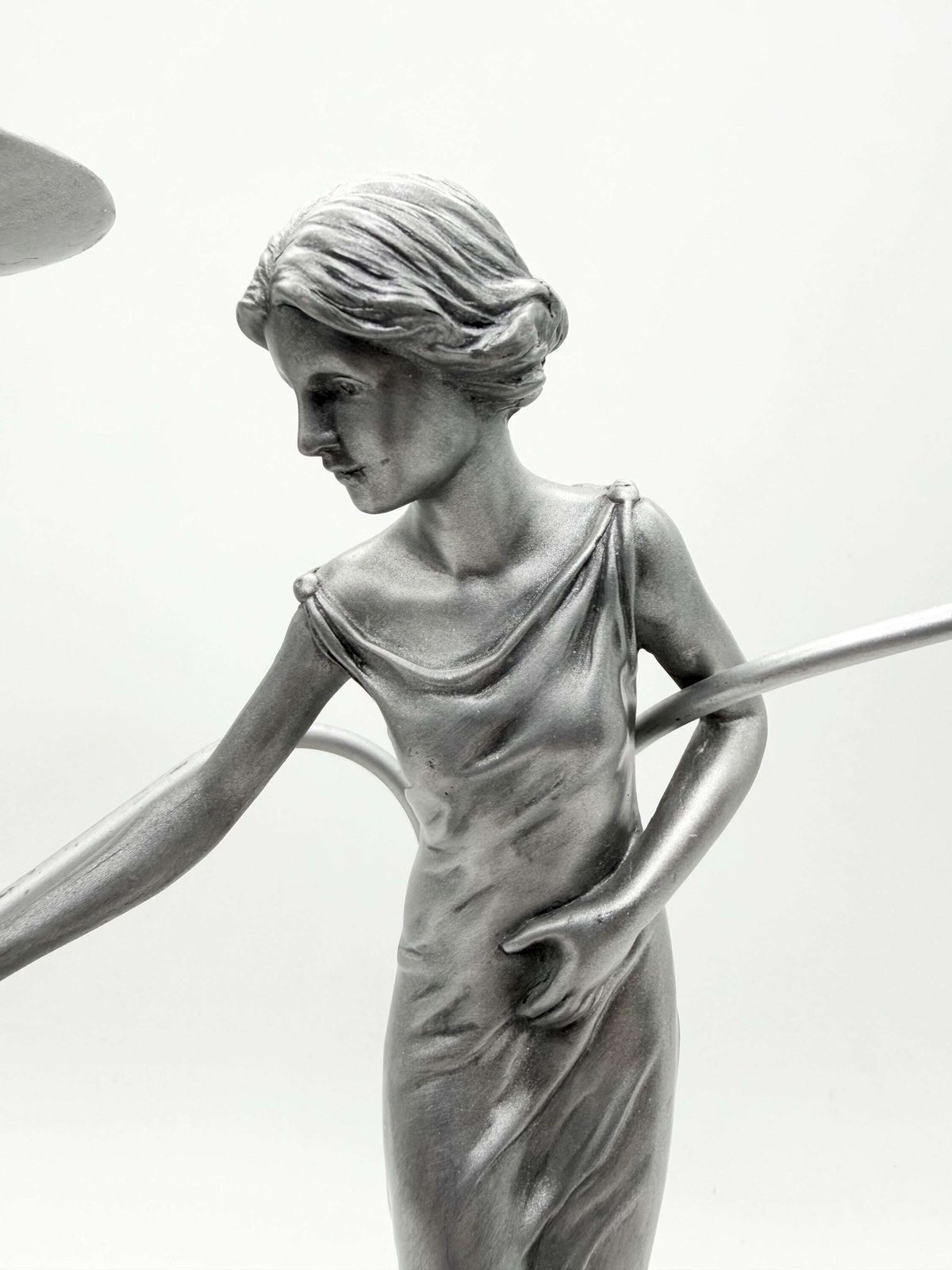 Vintaga Art Nuveau Style Lady Candle Holder, Past Times Double Candlestick photo Home Decor