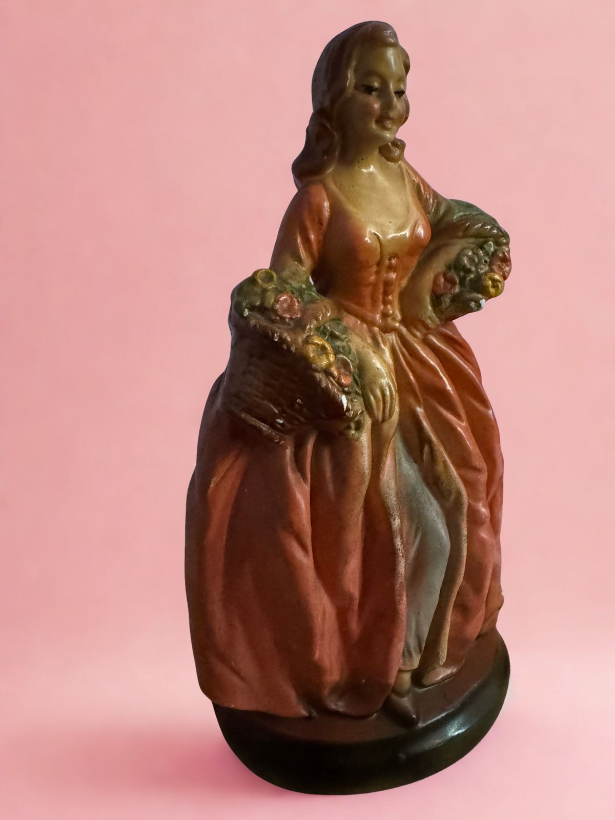 Vintage 1930s Chalkware Crinoline Lady Figurine (19cm) photo for sale