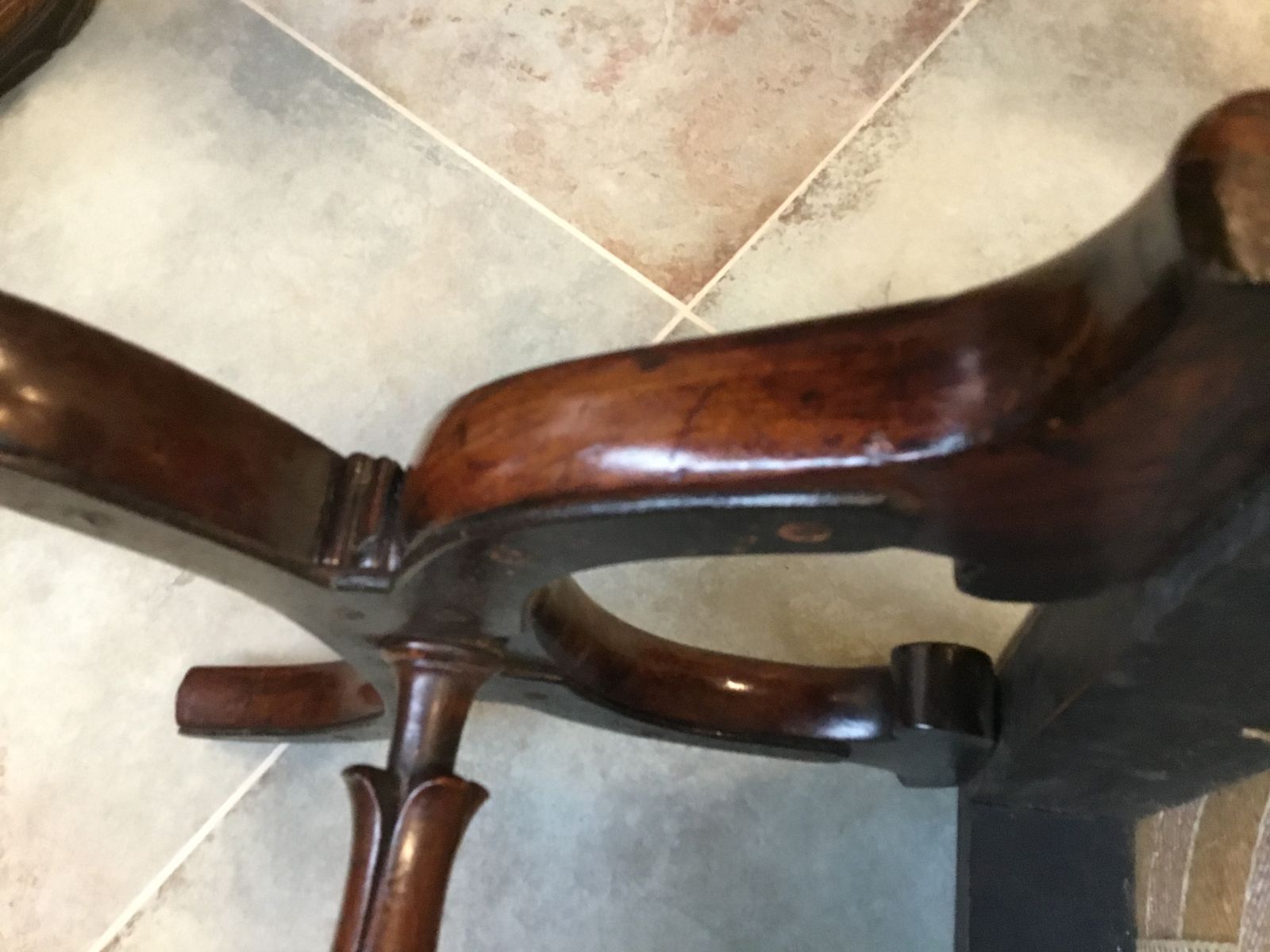 Antique Rosewood Footstool Seat photo vintage