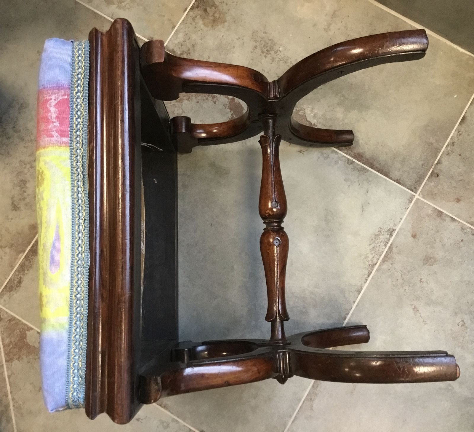 photo for sale Antique Rosewood Footstool Seat