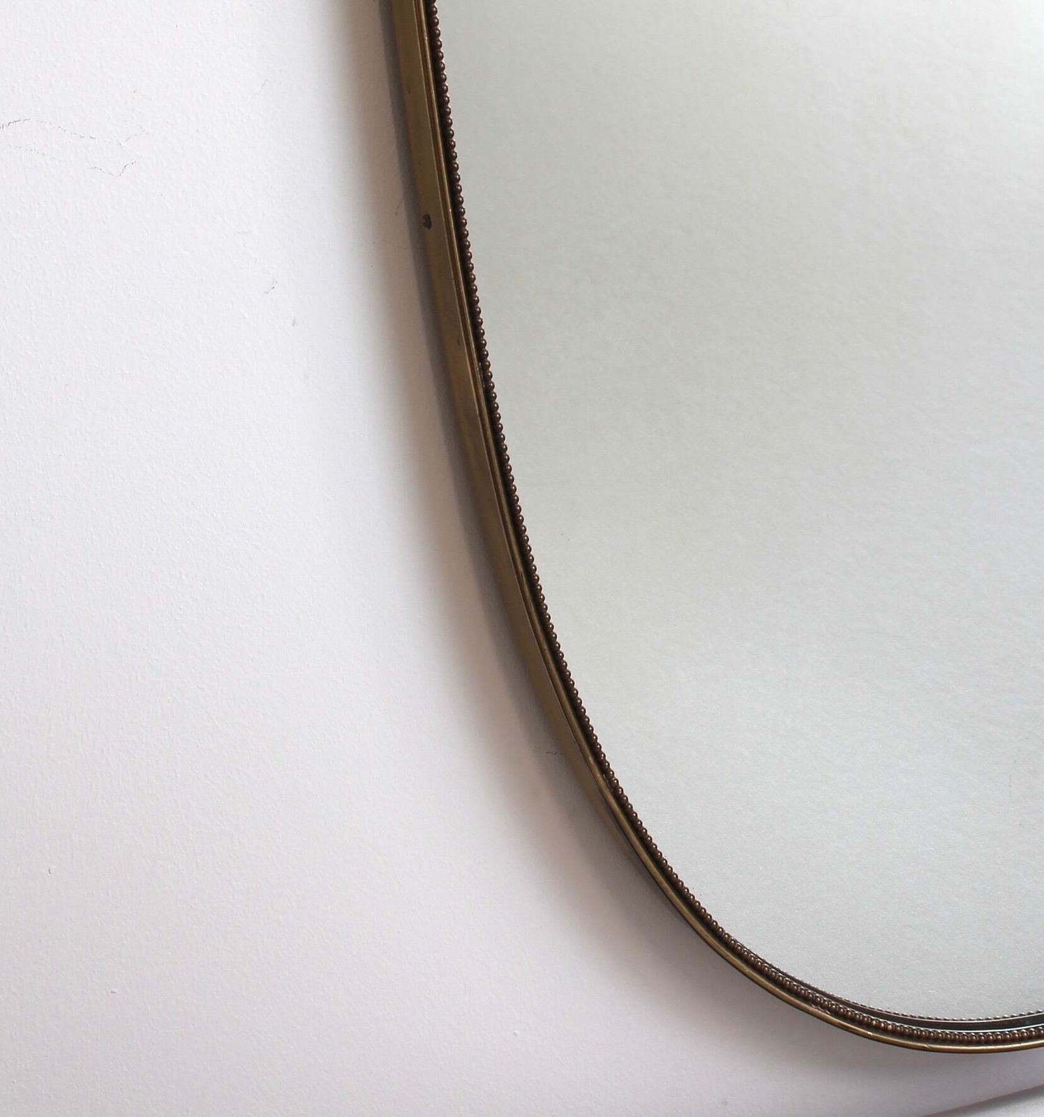 Vintage Italian Wall Mirror With Beading (Circa 1960s)   Large photo Home Decor