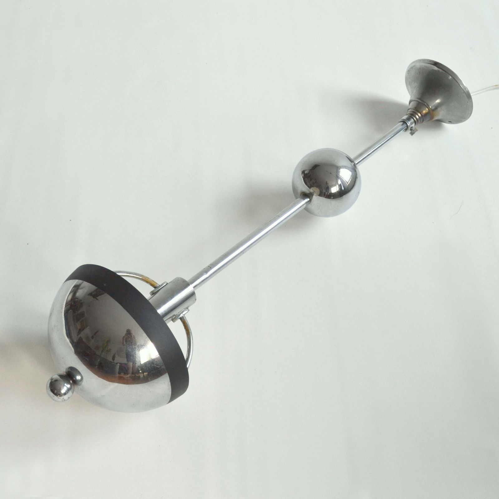 Modernist Chrome And Glass Pendant Circa 1930 In The Style Of Gispen photo buy