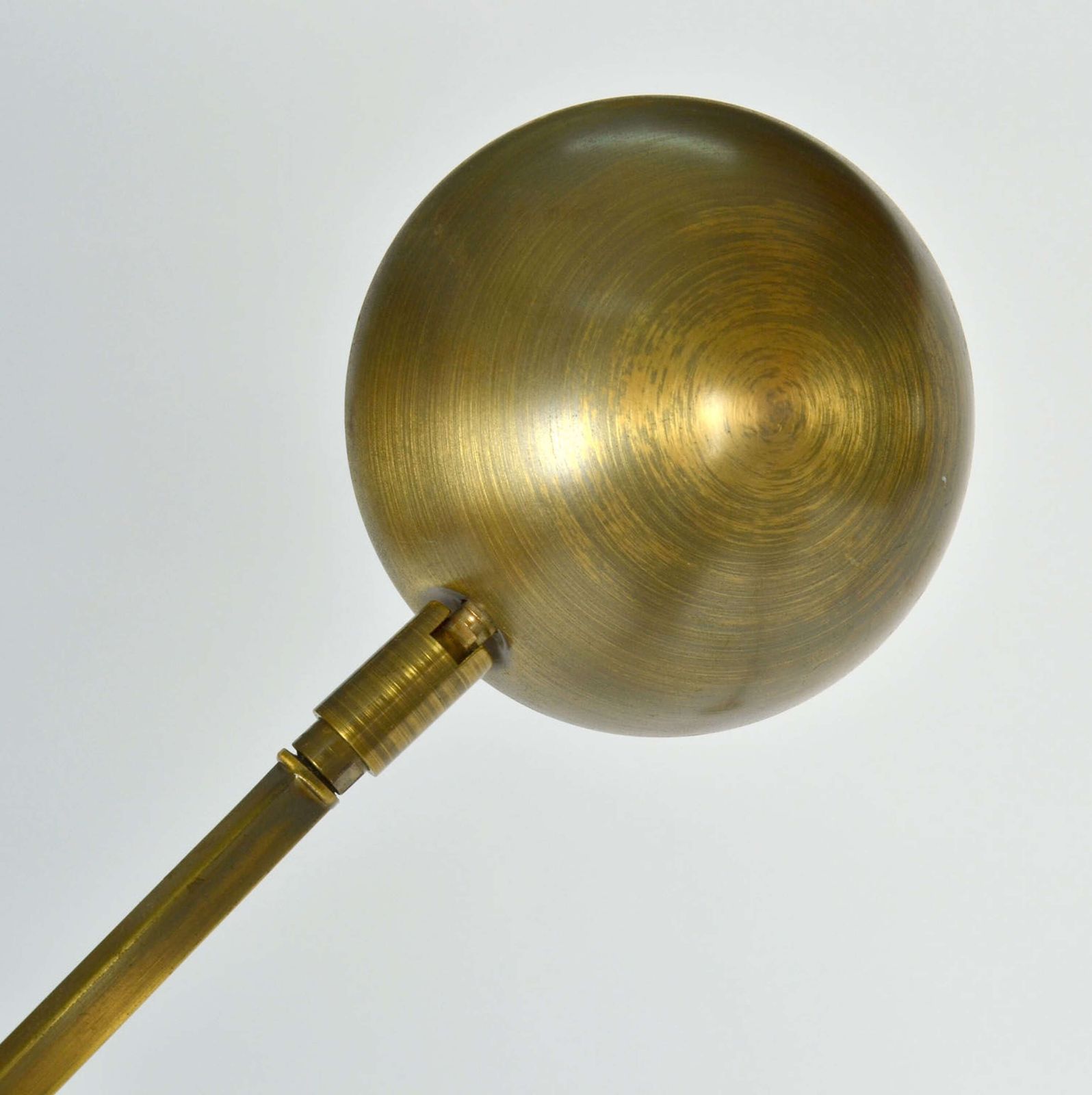 photo for sale Pair Of Minimal Bronzed Brass Counter Balance Floor Lamps, 1970's