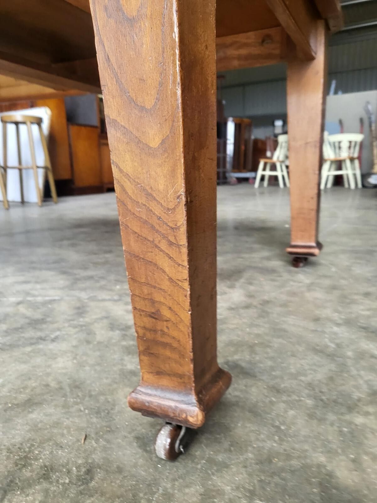 Antique Edwardian Oak Extending Dining Table Seat 8 photo vinterior