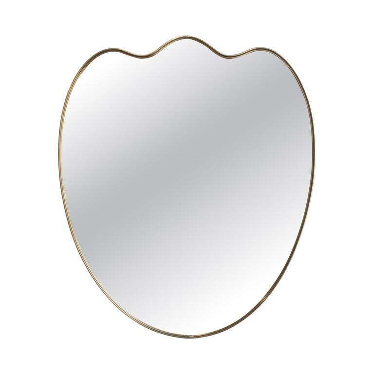 Vintage Italian Wall Mirror With Brass Frame (Circa 1960s)