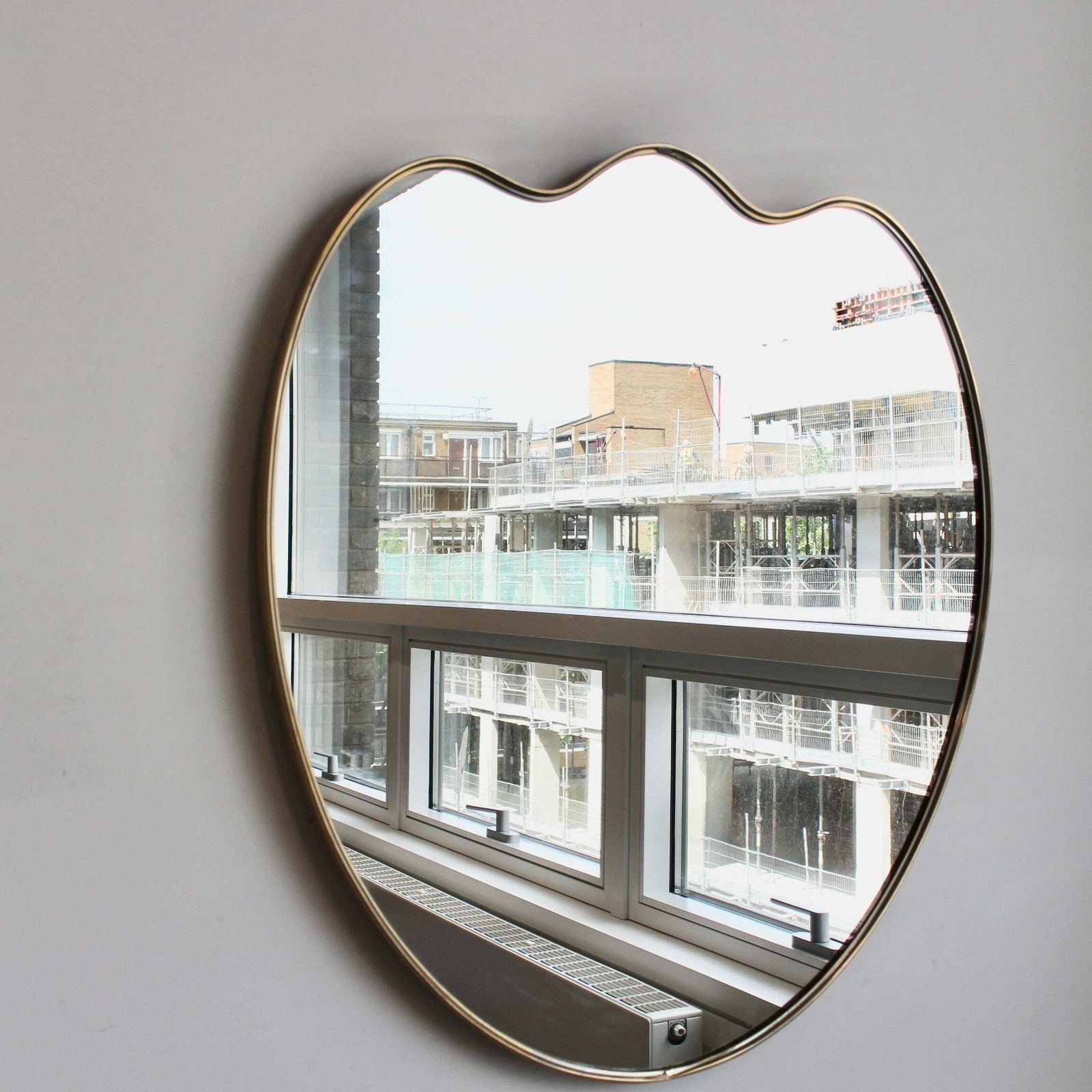 Vintage Italian Wall Mirror With Brass Frame (Circa 1960s) photo furniture