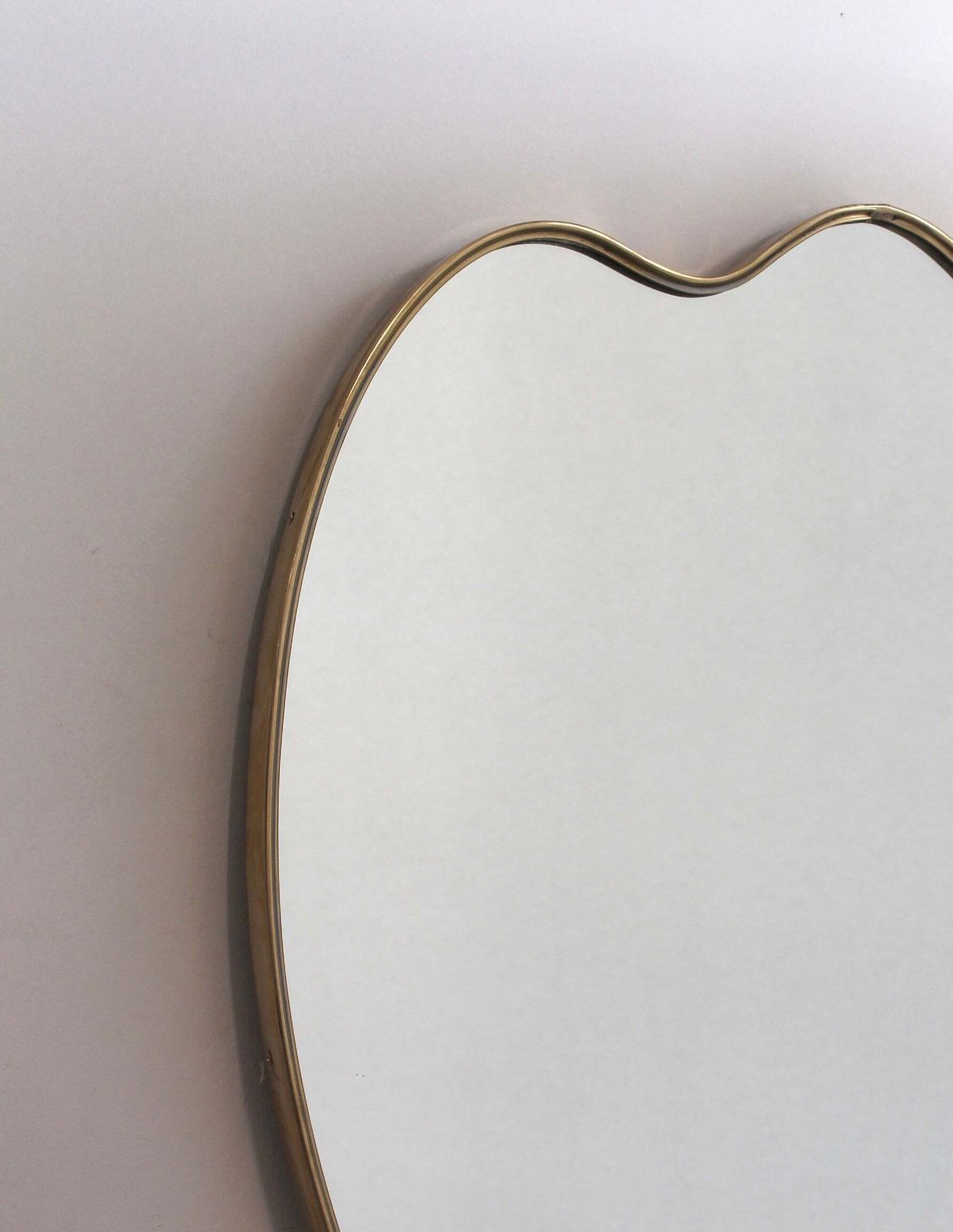 Vintage Italian Wall Mirror With Brass Frame (Circa 1960s) photo for sale