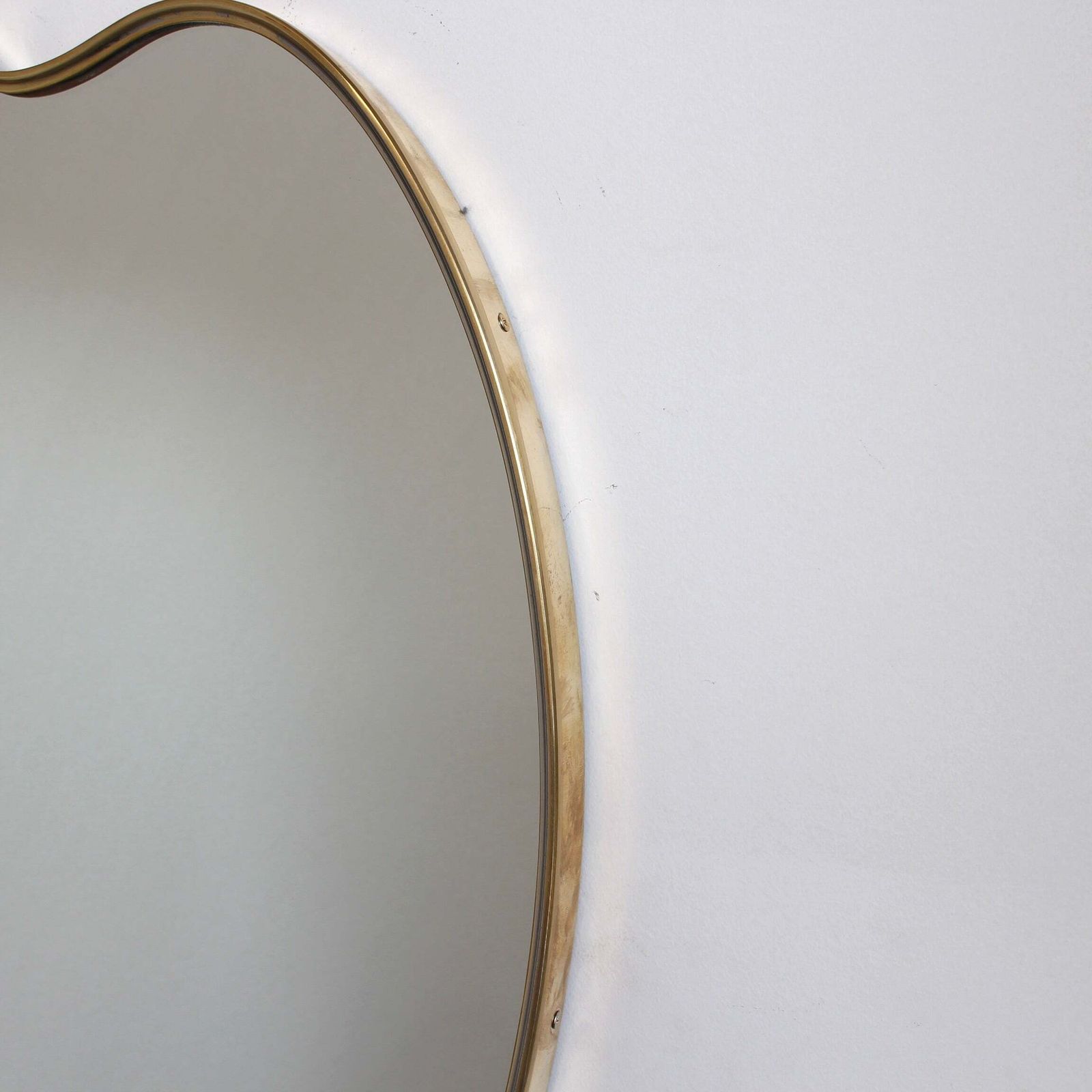 Home Decor Vintage Italian Wall Mirror With Brass Frame (Circa 1960s) photo