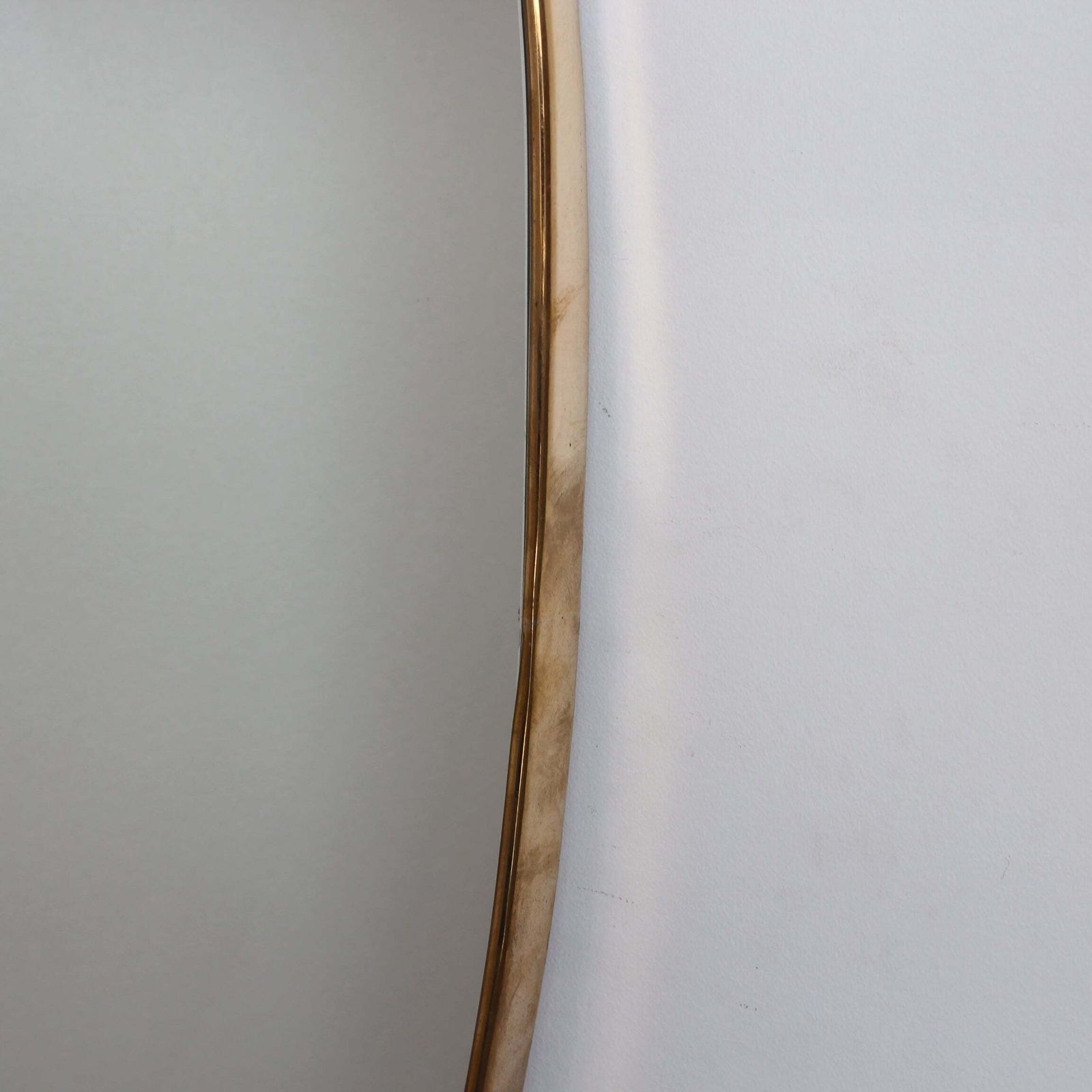 Mid Century Italian Wall Mirror With Brass Frame (Circa 1960s) photo vintage