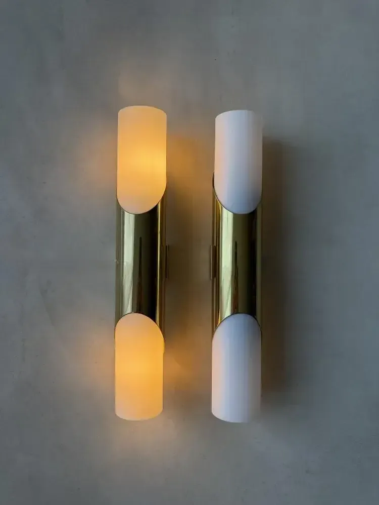 Rolf Krüger Paul Neuhaus Messing Wandlamp Set Ca. Jaren 1970