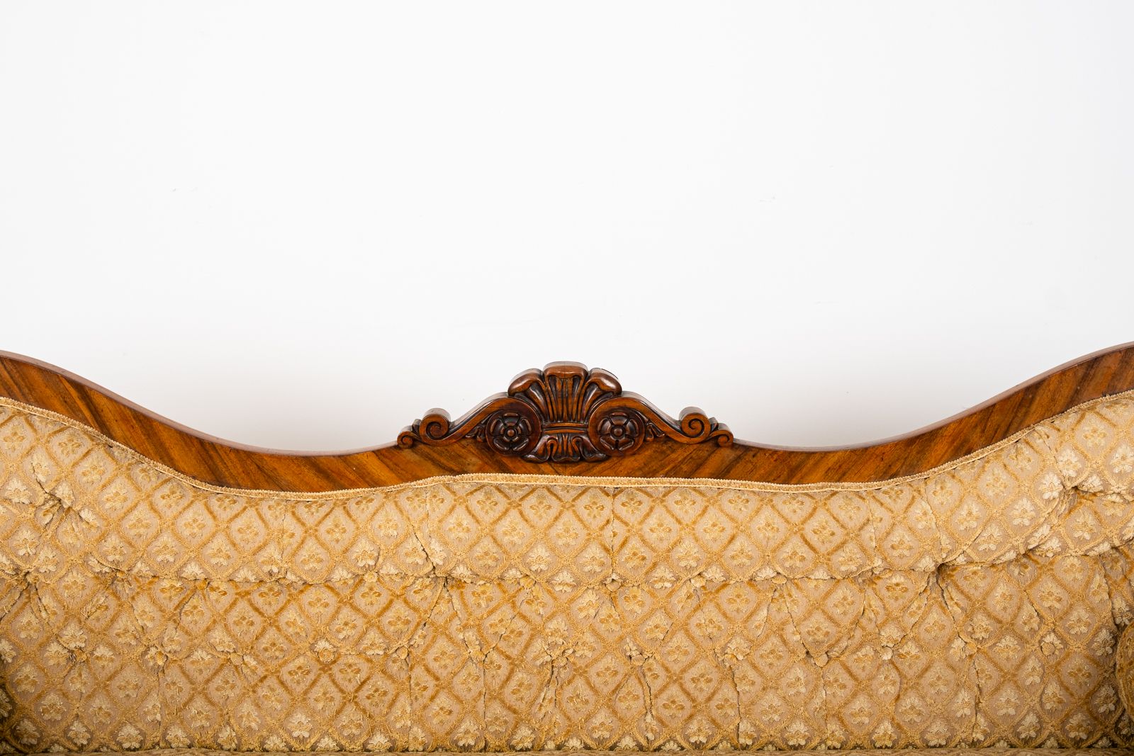 Victorian Rosewood Upholstered Settee Sofa With Carved Scroll Ends C.1880 photo vinterior