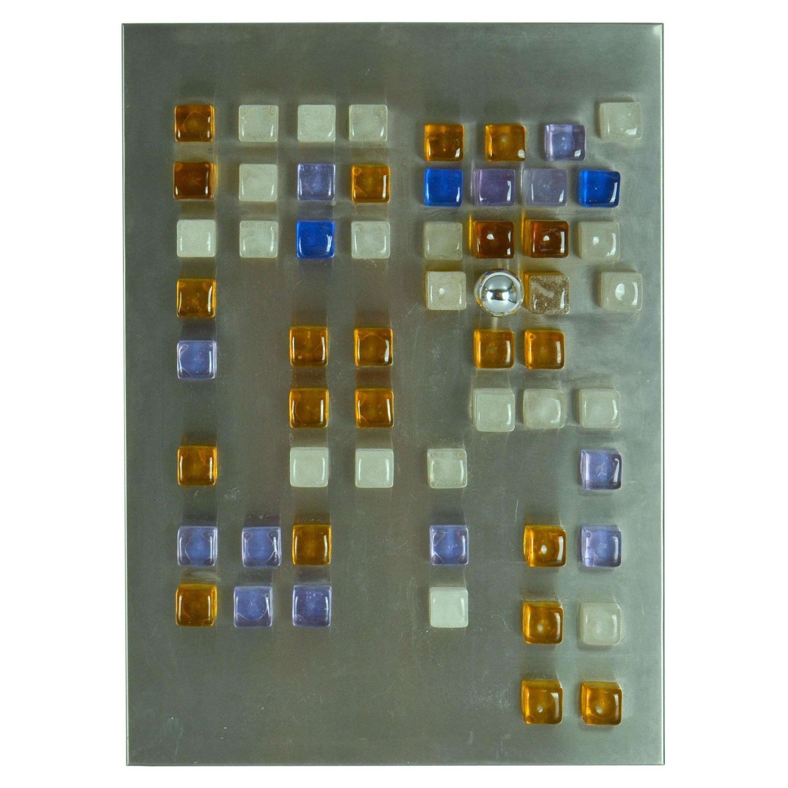 Poliarte Wall Art, Light, Glass Cubes, Stainless Steel By Albano Poli