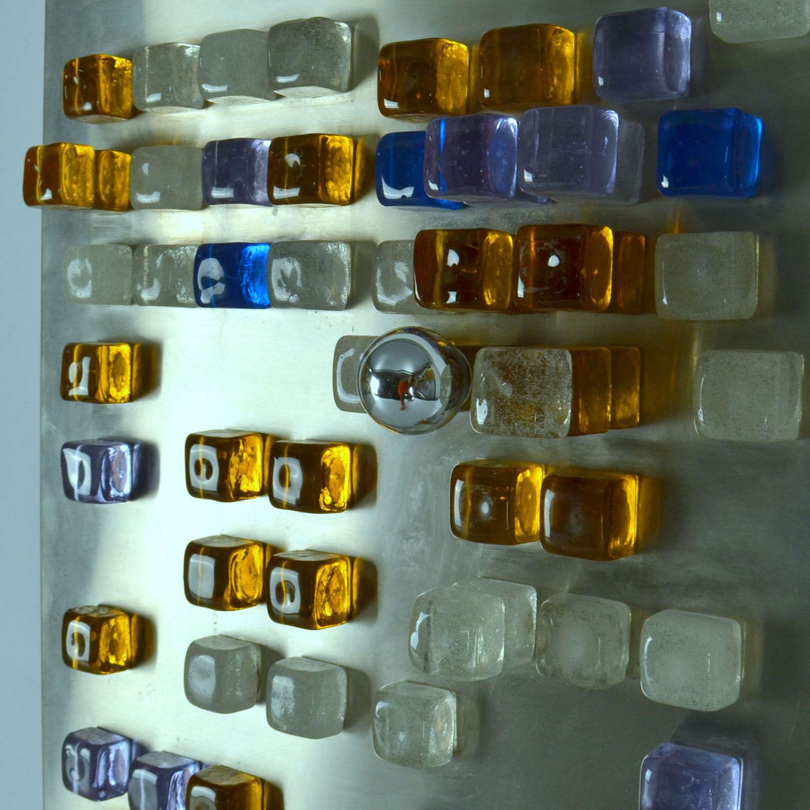 2800.0 Poliarte Wall Art, Light, Glass Cubes, Stainless Steel By Albano Poli photo