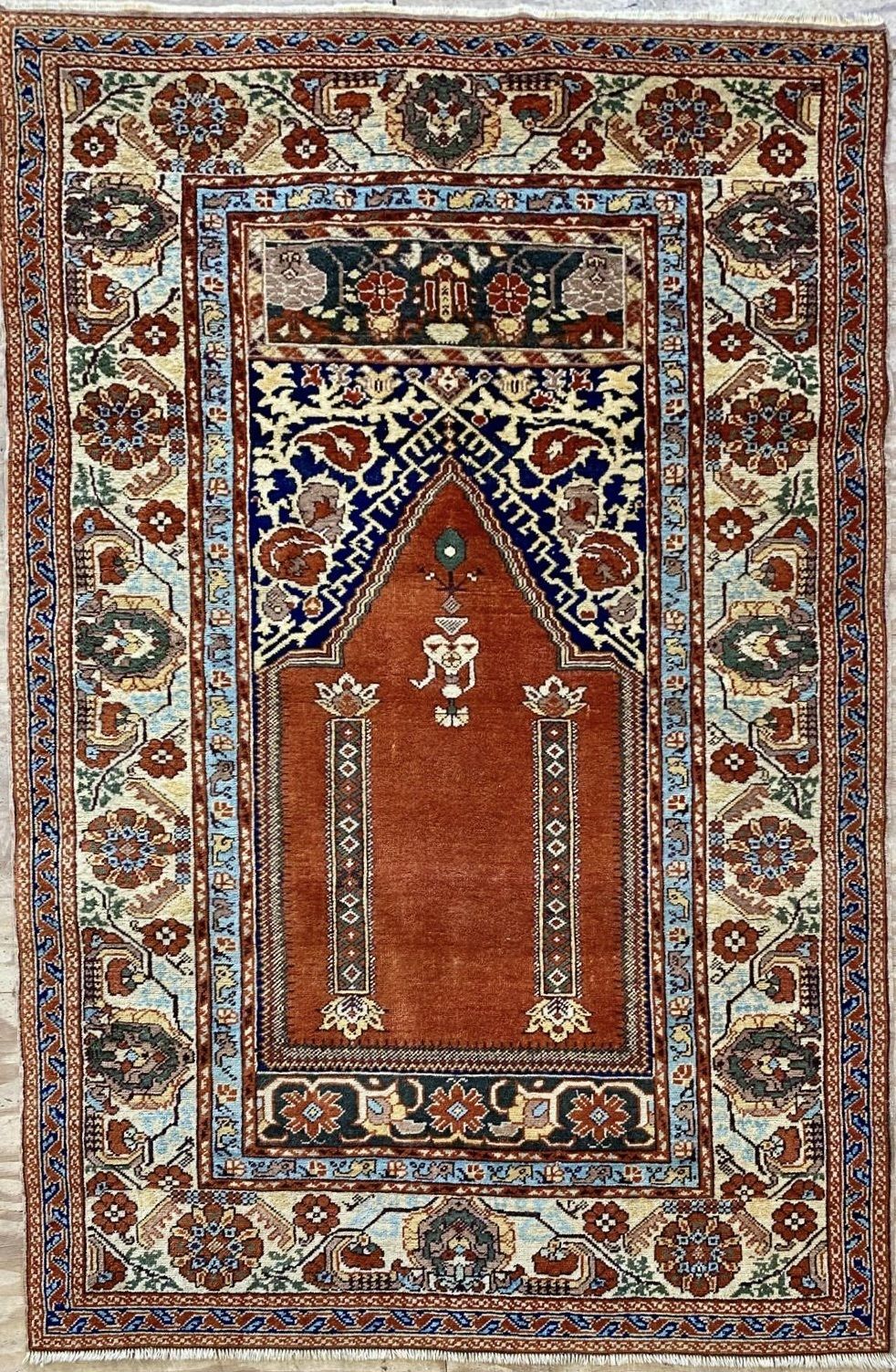 Vintage Romanian Ushak Design Rug 186x119
