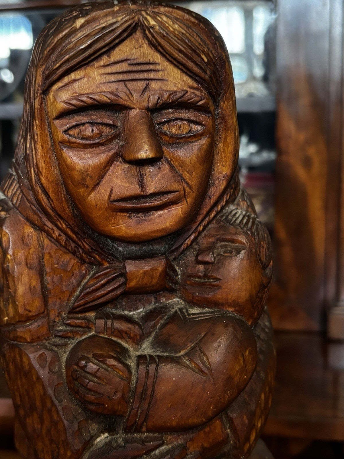 Large Carved Wooden Polish Folk Art By Jerzy Surfyk Signed & Dated 1978 photo for sale