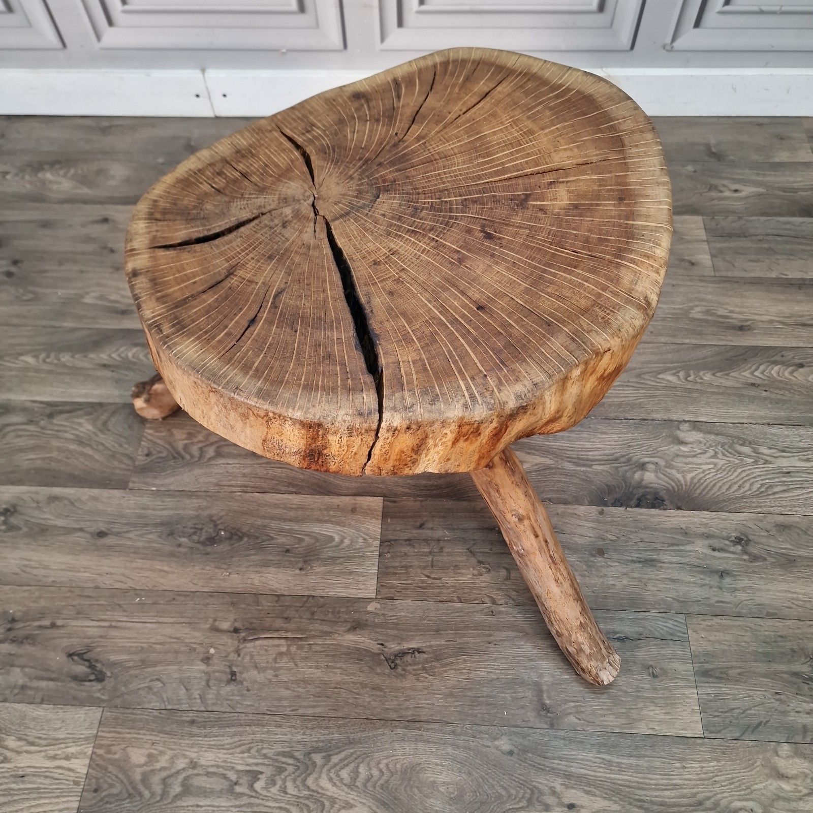 Rustic Tree Coffee Table Solid Hardwood Live Edge Trunk Root Branch Base Wood photo for sale